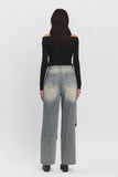 KYLIE VINTAGE WASH CUT-OUT JEANS