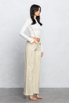 JAZZ FOLDED WAIST DISTRESSED PANTS