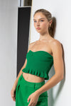 KELLY RIBBED RUFFLE TUBE TOP