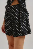 LUNA POLKA DOT SET SHORTS - BLACK
