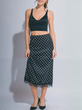 MEET ME IN PARIS SATIN MIDI SKIRT