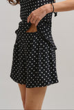 LUNA POLKA DOT SET SHORTS - BLACK