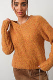 THANKFUL TWO-TONE KNIT SWEATER