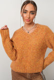 THANKFUL TWO-TONE KNIT SWEATER