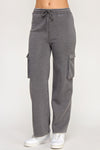 THE VIRGO FLEECE BURNOUT SET PANTS (HEATHER GREY)