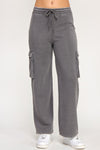 THE VIRGO FLEECE BURNOUT SET PANTS (HEATHER GREY)