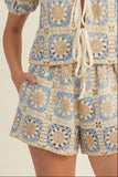 CABANA CLUB CROCHET SET SHORTS