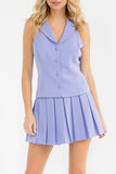 THE CLASSIQUE PLEATED SET TOP - LAVENDER