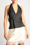LACE AFFAIR POLKA DOT SATIN TOP