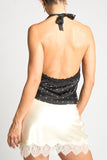 LACE AFFAIR POLKA DOT SATIN TOP