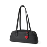 HEART & LOCK CHARM SHOULDER BAG