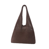 KNIT SHOULDER BAG - BROWN