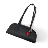 HEART & LOCK CHARM SHOULDER BAG