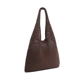 KNIT SHOULDER BAG - BROWN