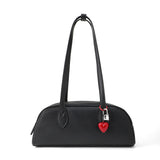 HEART & LOCK CHARM SHOULDER BAG