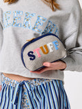 "STUFF' KNIT ZIP POUCH