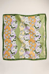 RETRO FLORAL PATCHWORK SILKY SATIN SCARF