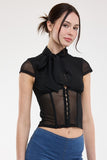 MIDNIGHT MUSE SHEER CORSET TOP