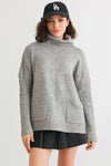 COZY HEATHER TURTLE NECK SWEATER