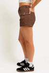 CHOCOLATE DENIM SHORTS