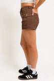 CHOCOLATE DENIM SHORTS