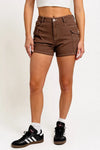 CHOCOLATE DENIM SHORTS