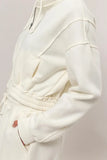 LONG WEEKEND FLEECE ZIP-UP HOODIE - CREAM