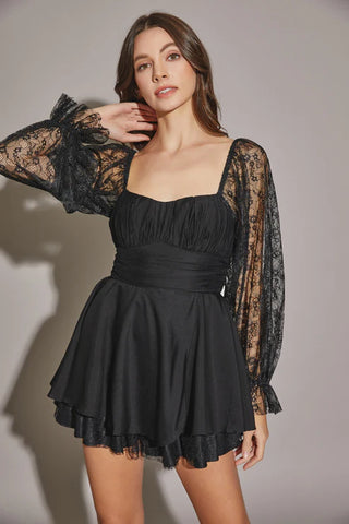 SANDRA LACE MINI ROMPER