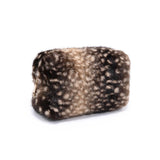 PLUSH SPOTTEF FAUX FUR COSMETIC POUCH