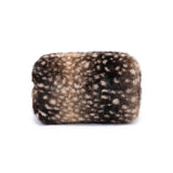 PLUSH SPOTTEF FAUX FUR COSMETIC POUCH