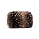 PLUSH SPOTTEF FAUX FUR COSMETIC POUCH
