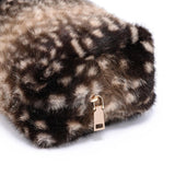 PLUSH SPOTTEF FAUX FUR COSMETIC POUCH