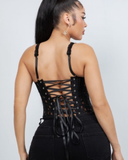 CATALINA CORSET TOP - BLACK