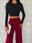 DANNIE SWEATER PANT - BURGUNDY