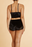 VELVET ROMANCE LACE SLEEP SET - BLACK