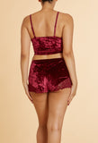 VELVET ROMANCE LACE SLEEP SET - WINE