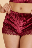 VELVET ROMANCE LACE SLEEP SET - WINE