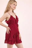CHERRY KISS RUFFLE MINI DRESS