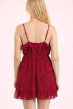 CHERRY KISS RUFFLE MINI DRESS