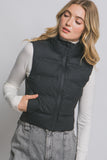 LYSS SLIM-FIT PUFFER VEST - BLACK
