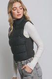 LYSS SLIM-FIT PUFFER VEST - BLACK