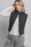 LYSS SLIM-FIT PUFFER VEST - BLACK