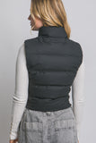LYSS SLIM-FIT PUFFER VEST - BLACK