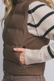 LYSS SLIM-FIT PUFFER VEST - BROWN