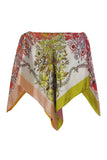 FLORAL PRINT SCARF PONCHO - GREEN GARDEN