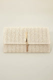 RAFFIA WOVEN ENVELOPE CLUTCH BAG