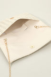 RAFFIA WOVEN ENVELOPE CLUTCH BAG