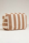 SOFT STRIPED COSMETIC POUCH BAG