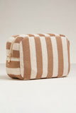 SOFT STRIPED COSMETIC POUCH BAG