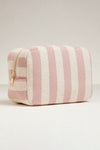 SOFT STRIPED COSMETIC POUCH BAG